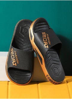 ZCM-HAPPY Unisex Shower Slippers Men's Women's Non-Slip Flat Sandals Suitable for Outdoor or Indoor or Bathroom Use  - Image 1