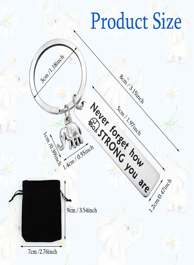 Ymapinc سلسلة مفاتيح على شكل فيل من Ymapinc، هدايا للنساء، لا تنسي أبدًا مدى قوتكِ، أفكار صداقة فضية، هدايا أخوية مع حكمة لحقيبة اليد، هدية عيد ميلاد أو عيد الميلاد - Image 2