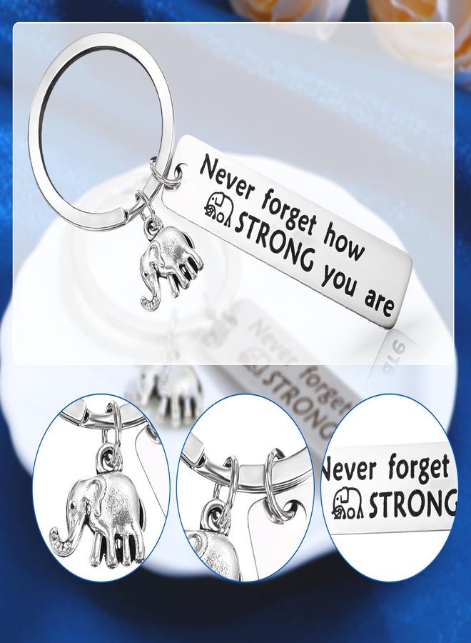 Ymapinc سلسلة مفاتيح على شكل فيل من Ymapinc، هدايا للنساء، لا تنسي أبدًا مدى قوتكِ، أفكار صداقة فضية، هدايا أخوية مع حكمة لحقيبة اليد، هدية عيد ميلاد أو عيد الميلاد - Image 3