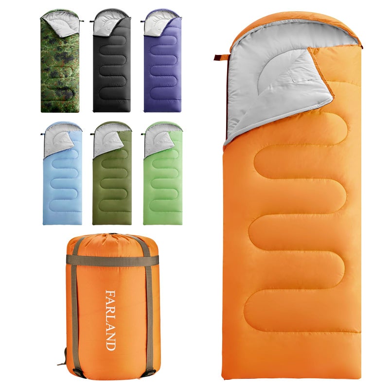 FARLAND Sleeping Bags 30â„‰ for Adults Teens Kids with Compression Sack Portable and Lightweight for 3-4 Season Camping, Hiking,Waterproof, Backpacking and Outdoors - Image 1