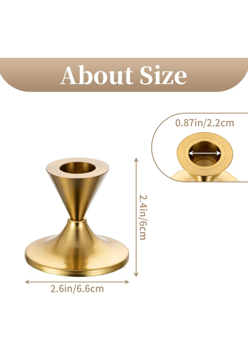 SYOSI Gold Candlestick Candle Holders, Taper Candle Holders Set of 2 for Decorative, Traditional Short Candle Holders for Dinning Table Fireplace Mantel Home Vintage Decor - Image 4