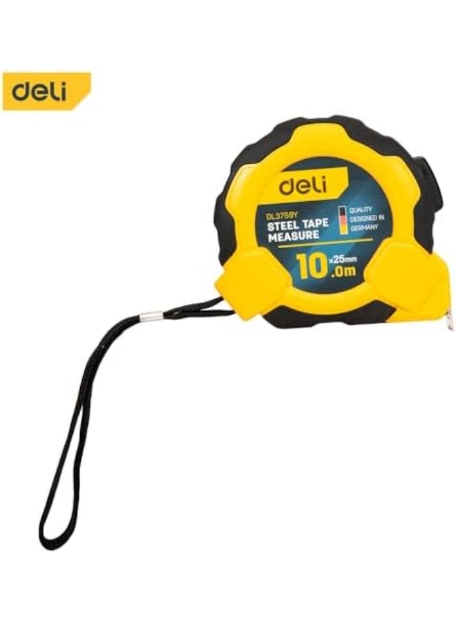 Deli 10m Measuring Tape – Self-Lock, 25mm Wide Blade, Shockproof - Image 5