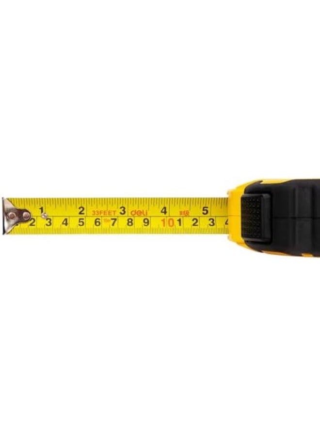 Deli 10m Measuring Tape – Self-Lock, 25mm Wide Blade, Shockproof - Image 2