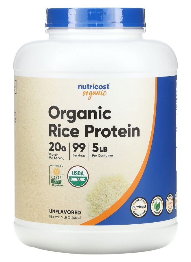 Nutricost Organic Rice Protein Unflavored 5 lb (2268 g) 