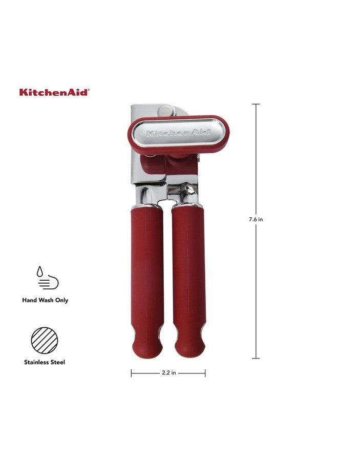 KitchenAid Classic Multifunction Can Opener and Bottle Opener Easy to Use, Razor Sharp Stainless Steel Cutting Wheel, Soft Ergonomic Handles, Soft Red - Image 4