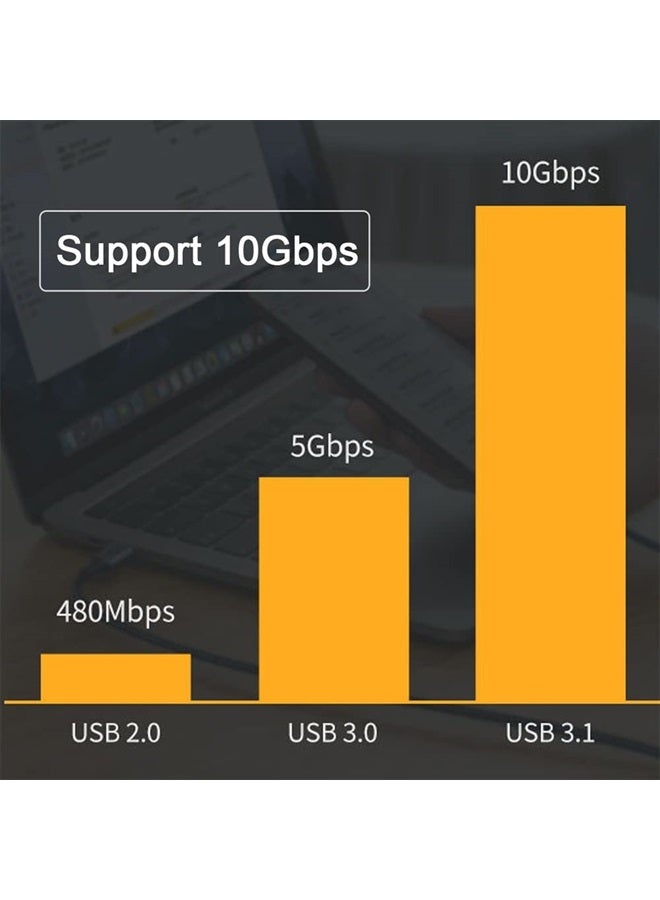 NFHK 90 Degree Up Down Angled Type-C USB-C Male to Male USB3.1 10Gbps 100W Data Cable for Laptop Phone 50CM - Image 1