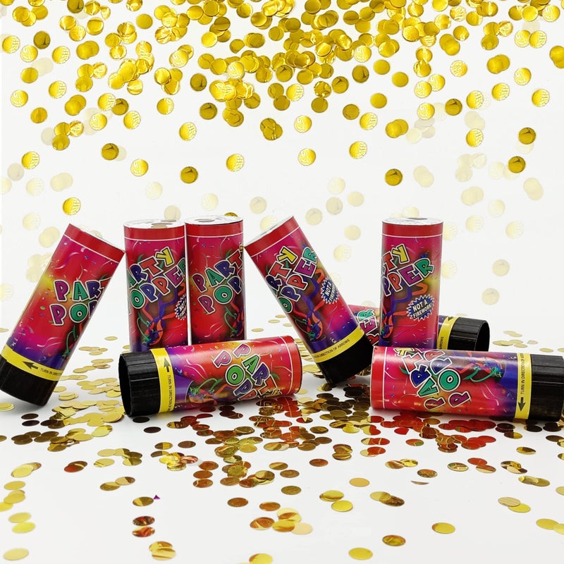 PPXMEEUDC Confetti Poppers Cannons for Wedding Birthday Graduation Baby Shower Kids Fun Party Supplies Decorations and Favors Gold - Image 2