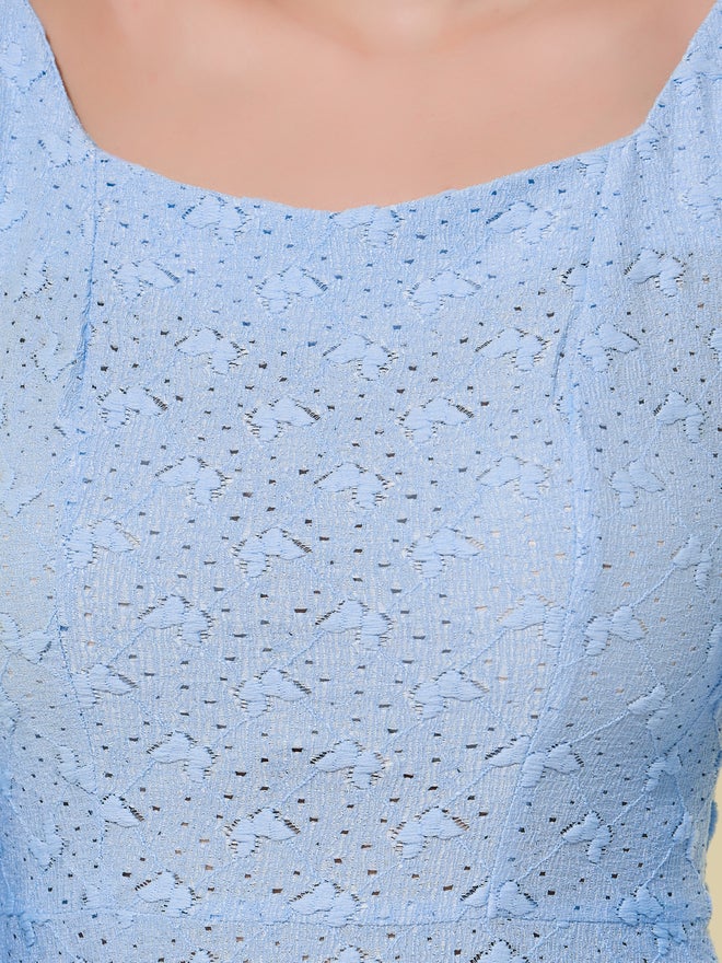 Take Two Texture Long Sleeves Square Neck Maxi Dress - Image 4