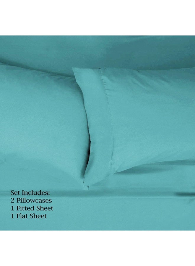 Home Must Haves 4 Piece Solid Color Luxury Bedding Extra Soft Cozy 12" Deep Pocket Sheet Set with Pillow Cases Wrinkle Fade Stain Resistant - Image 2
