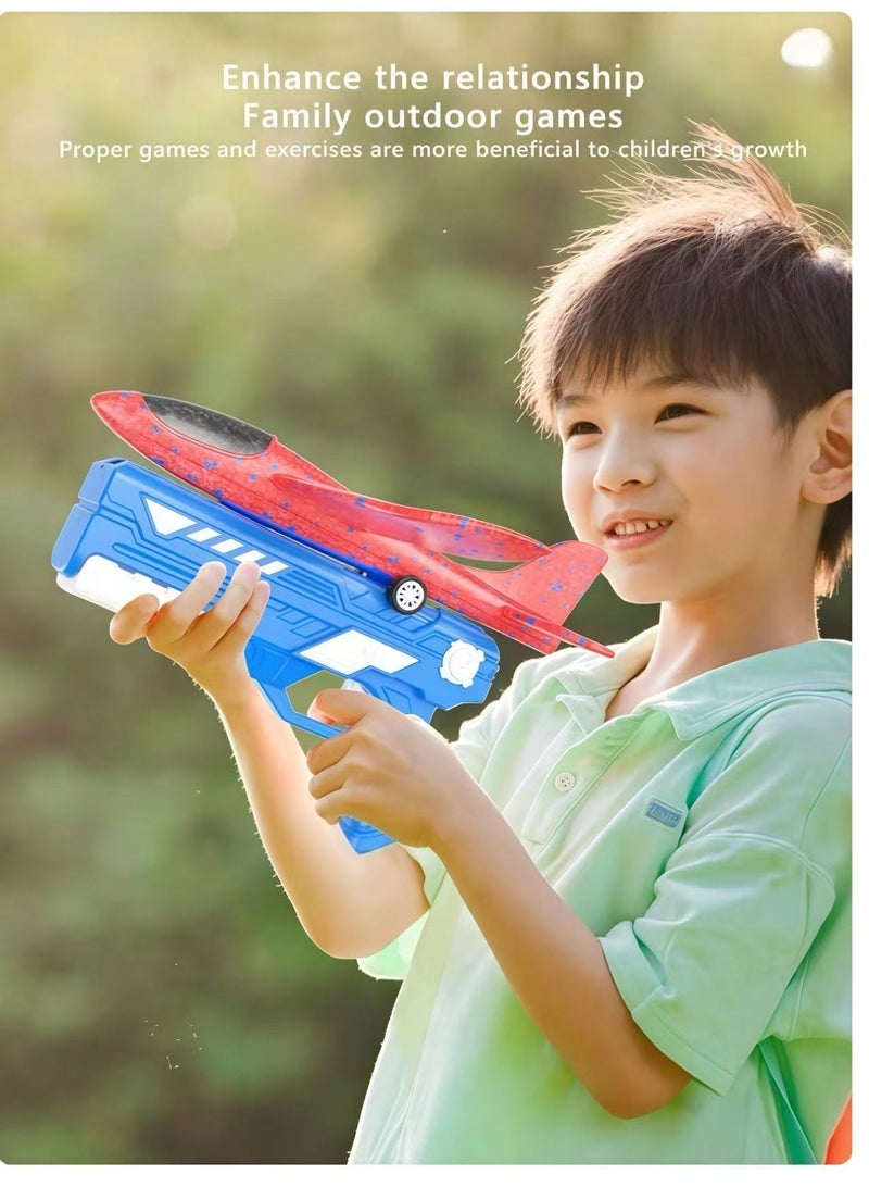 FLYHSO Children's Foam Throw Ejection Aircraft Gun Gyroplane Outdoor Interactive Toy - Image 3