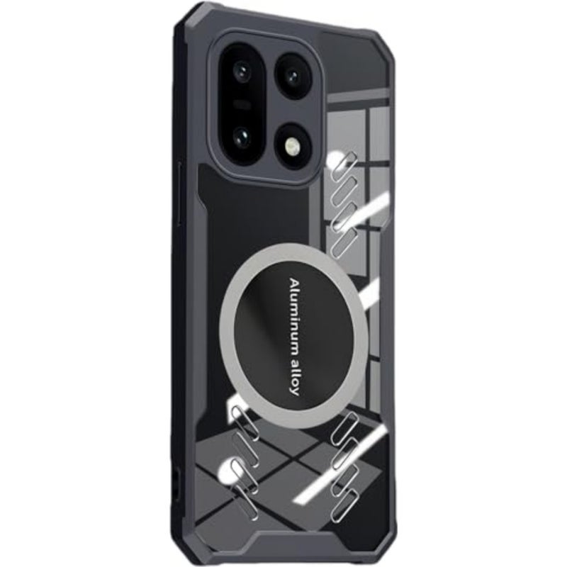 Case Compatible with OnePlus 15 5G, Hole Heat Dissipation Case Hybrid Transparent TPU Bumper Aluminum Alloy Cooling Cover - Image 1