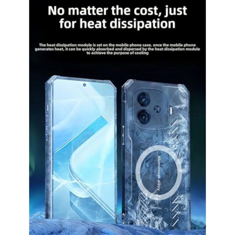 Case Compatible with OnePlus 15 5G, Hole Heat Dissipation Case Hybrid Transparent TPU Bumper Aluminum Alloy Cooling Cover - Image 4
