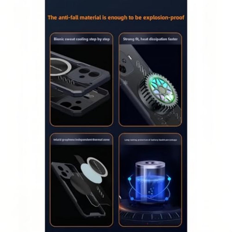 Case Compatible with OnePlus 15 5G, Hole Heat Dissipation Case Hybrid Transparent TPU Bumper Aluminum Alloy Cooling Cover - Image 3