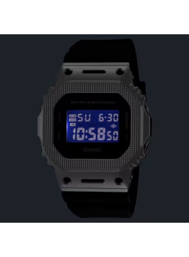 G-SHOCK G-STEEL Digital Watch GM‑5600M‑1PR, 49.6 mm Textured Metal Bezel & LCD Dial, Bio‑Based Resin Band, 200 m WR - Image 4