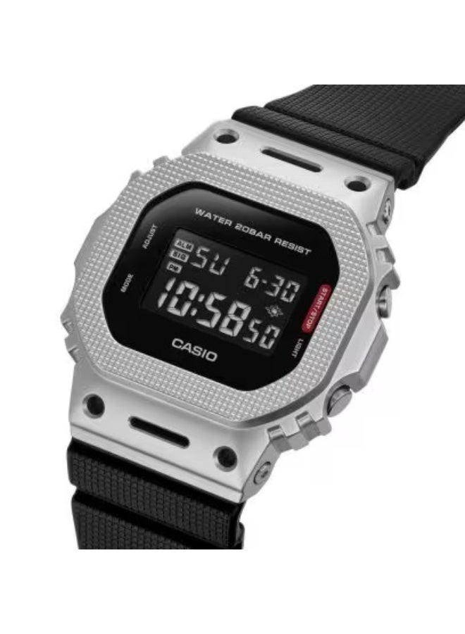 G-SHOCK G-STEEL Digital Watch GM‑5600M‑1PR, 49.6 mm Textured Metal Bezel & LCD Dial, Bio‑Based Resin Band, 200 m WR - Image 1
