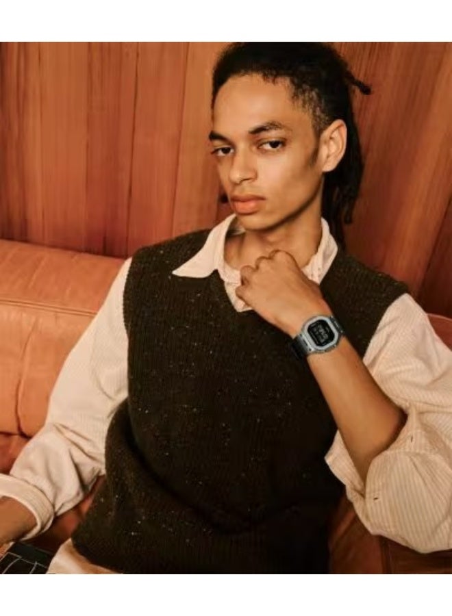 G-SHOCK G-STEEL Digital Watch GM‑5600M‑1PR, 49.6 mm Textured Metal Bezel & LCD Dial, Bio‑Based Resin Band, 200 m WR - Image 2