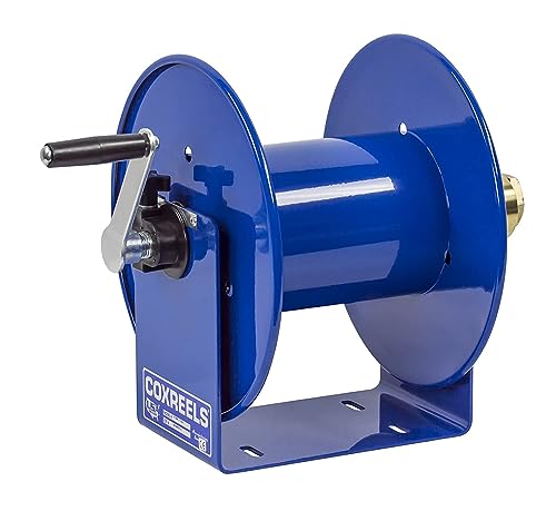 Coxreels 112WL-1-100 Hand Crank Steel Welding Hose Reel, 100W Series – ¼” x 100’, 200 PSI - Easy-to-Use Compact Design - Adjustable Tension Break - Heavy-Duty Steel Construction, Made in the USA, Blue - Image 5