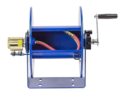 Coxreels 112WL-1-100 Hand Crank Steel Welding Hose Reel, 100W Series – ¼” x 100’, 200 PSI - Easy-to-Use Compact Design - Adjustable Tension Break - Heavy-Duty Steel Construction, Made in the USA, Blue - Image 3