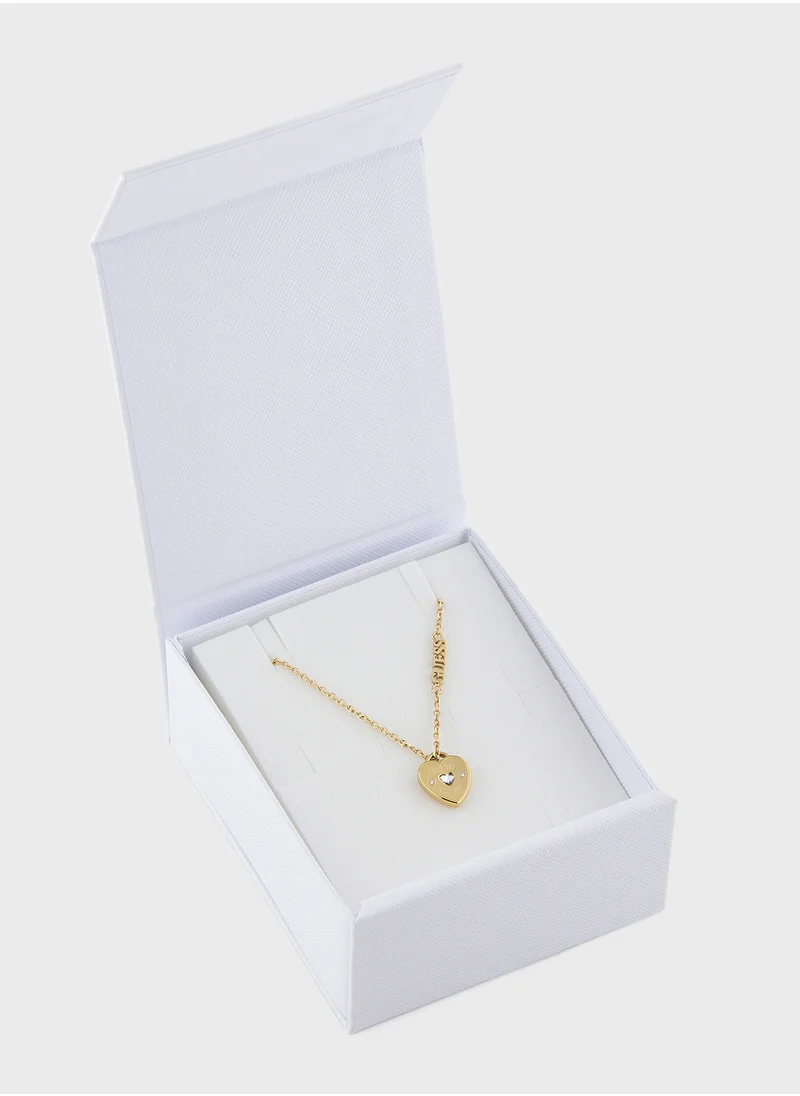 جس Jubn05056Jwygt/U 16-18 Inch Heart Charm Necklace