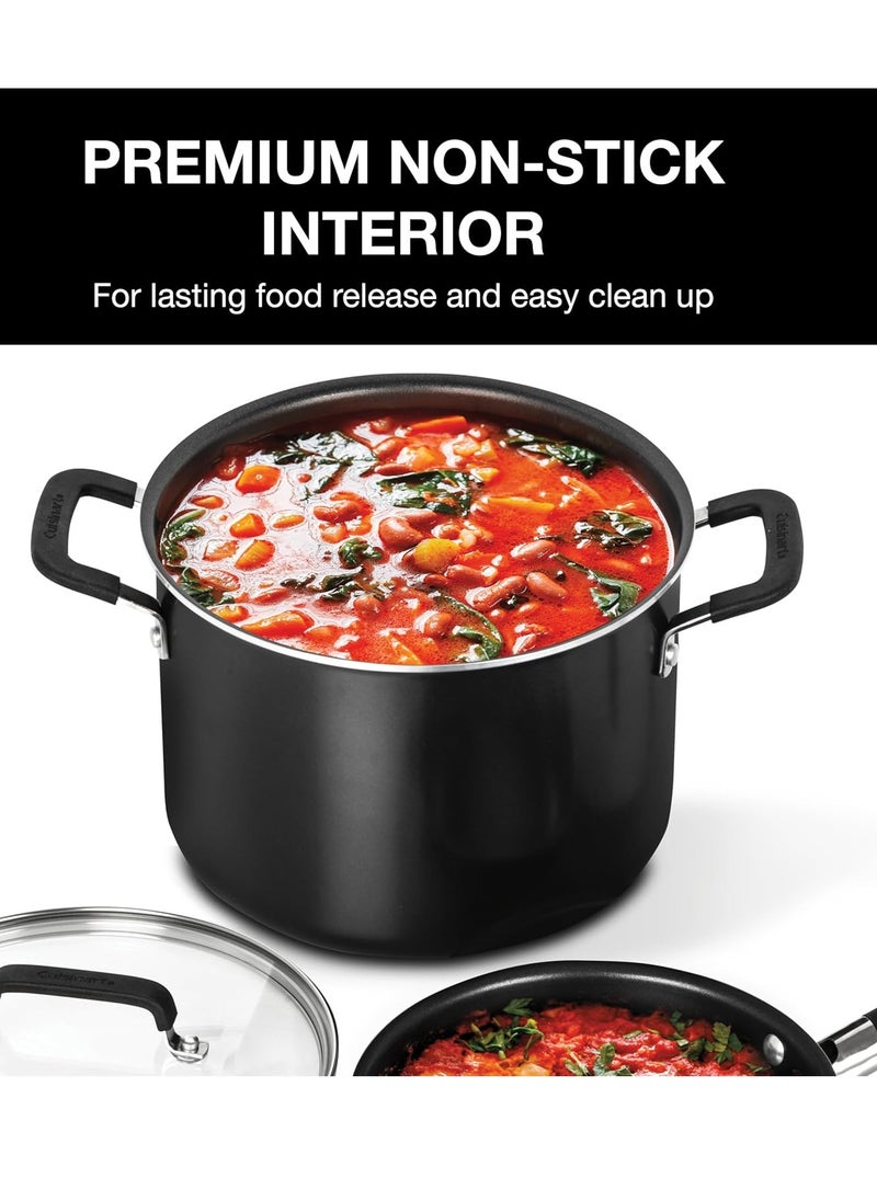 Cuisinart - Non - Stick Nesting Cookware Set - 11 Pieces Inclusds Saucepan, Saute Pan, Stock Pot, and Skillets Black - Image 1