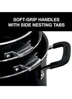 Cuisinart Non - Stick Nesting Cookware Set - 11 Pieces Inclusds Saucepan, Saute Pan, Stock Pot, and Skillets Black  - Image 3