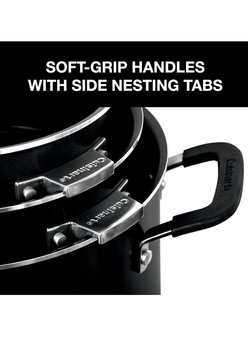 Cuisinart - Non - Stick Nesting Cookware Set - 11 Pieces Inclusds Saucepan, Saute Pan, Stock Pot, and Skillets Black - Image 1