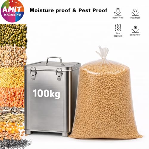 Amit Marketing EVOH Hermetic Grain Storage Bags 100kg | Long-Term Dry Grain Storage - Moisture-Proof Bags for Rice, Wheat, Pulses, Corn & More (Pack of 2) - Image 4