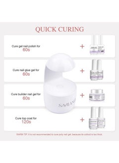 Saviland Mini Nail Lamp Gel X Lamp Mini U V Light For Nails Portable Nail Lamp Easy To Carry Quick Nail Dryer Curing Nail Art Gel Nail Polish For Salon Home Diy Manicure  - Image 4