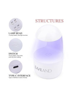 Saviland Mini Nail Lamp Gel X Lamp Mini U V Light For Nails Portable Nail Lamp Easy To Carry Quick Nail Dryer Curing Nail Art Gel Nail Polish For Salon Home Diy Manicure  - Image 3