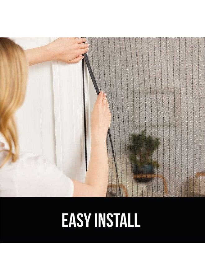 غوريلا جريب باب شاشة مغناطيسي من GORILLA GRIP، ستارة شبكية بدون استخدام اليدين تمنع دخول الحشرات والبعوض، إغلاق مغناطيسي تلقائي، غطاء قوي لأبواب الفناء المنزلقة للكلاب، واقي شاشة للنافذة، أسود 38 × 82 - Image 5