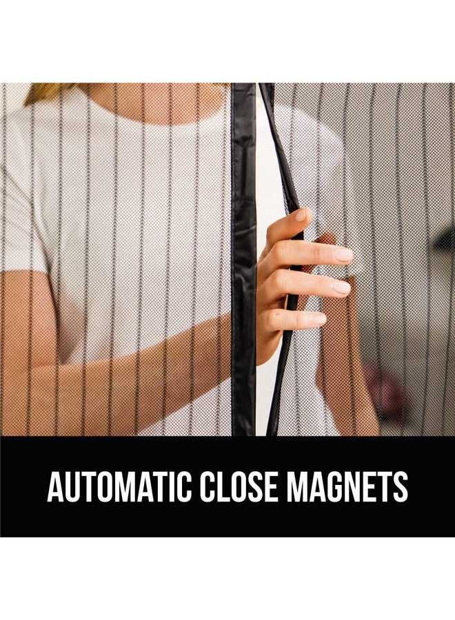 غوريلا جريب باب شاشة مغناطيسي من GORILLA GRIP، ستارة شبكية بدون استخدام اليدين تمنع دخول الحشرات والبعوض، إغلاق مغناطيسي تلقائي، غطاء قوي لأبواب الفناء المنزلقة للكلاب، واقي شاشة للنافذة، أسود 38 × 82 - Image 4