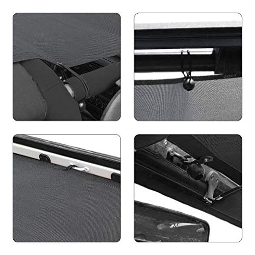 Shadeidea Sun Shade for Jeep Wrangler TJ 1997-2006 Sunshade Top Front+Rear-Black Mesh Screen Cover UV Blocker with Grab Bag Storage Pouch-10 Years Warranty - Image 3