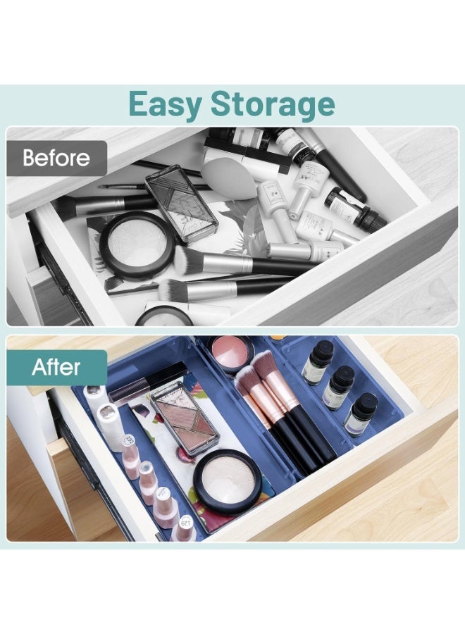 Set of 9 clear plastic drawer organizers, multi-size, organize drawers in bathroom, makeup, jewelry, kitchen and office. - Image 5