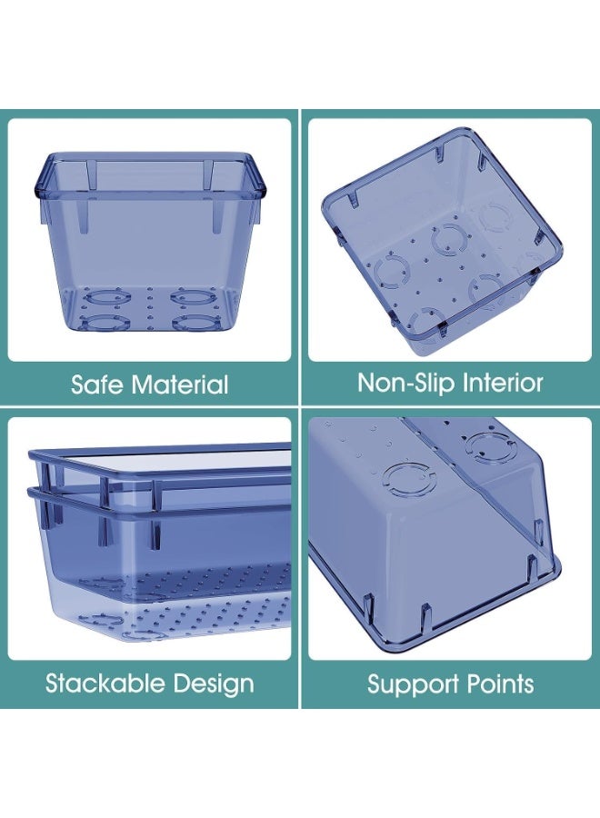 Set of 9 clear plastic drawer organizers, multi-size, organize drawers in bathroom, makeup, jewelry, kitchen and office. - Image 4