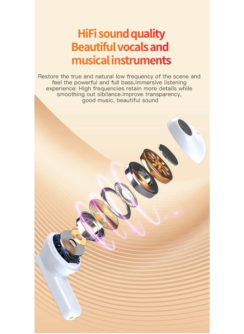 Wireless Bluetooth 5.3 Earphones with HiFi Stereo in Ear Noise Reduction, IP5 dustproof, Waterproof, Long-Lasting, Mini, Compact and Portable Sports Earphones Compatible with Android and iOS - Image 5