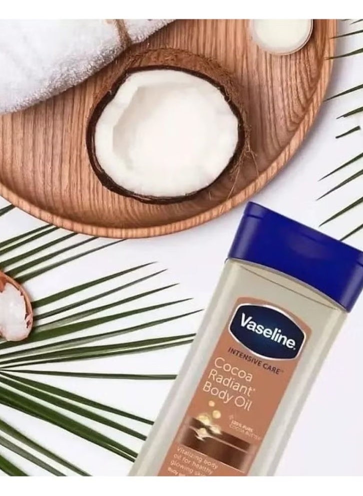 Vaseline Intensive Care Body Oil with Pure Cocoa Butter, White, 200ml - Image 2