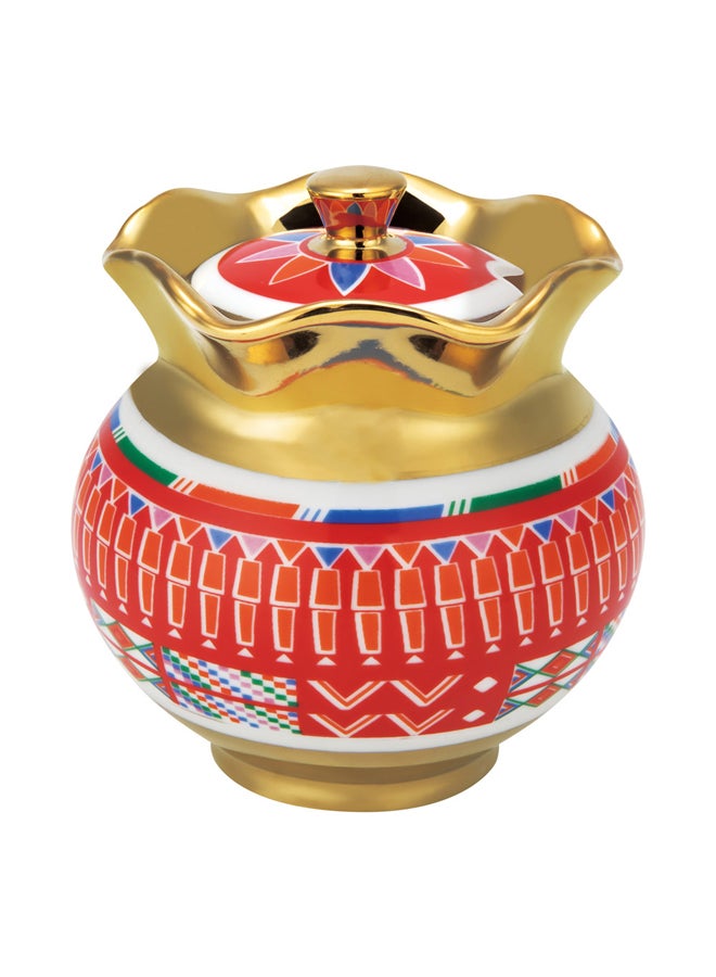 طقم ابريق شاي بورسلين، احمر، طقم 9 قطع - Image 5