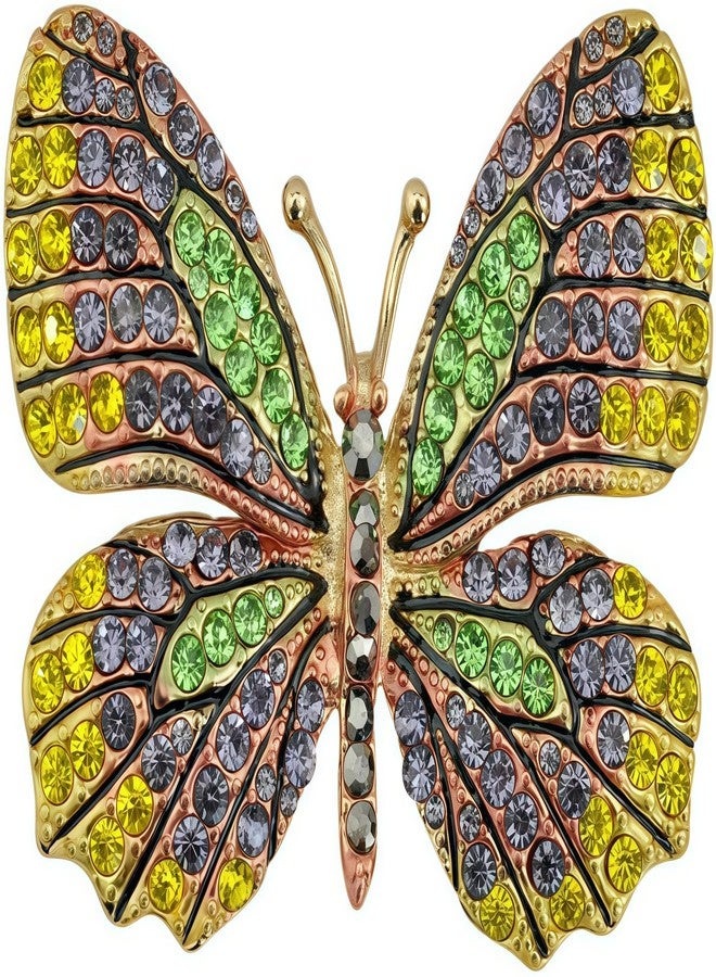 Axmerdal 6Pcs Multicolor butterfly brooch pins for women Gorgeous fashion Ladies butterflies brooches Lapel pins set Crystal Rhinestone for Bride Prom Bridal - Image 4