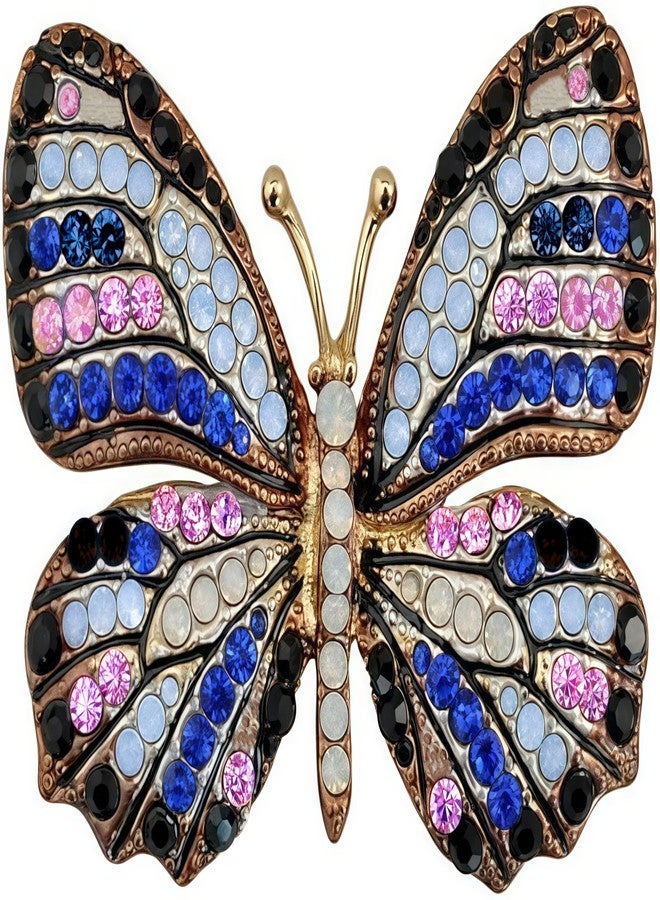 Axmerdal 6Pcs Multicolor butterfly brooch pins for women Gorgeous fashion Ladies butterflies brooches Lapel pins set Crystal Rhinestone for Bride Prom Bridal - Image 3