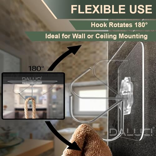 DALUCI Self Adhesive Wall Hooks - Heavy Duty 15 Pcs Hooks for Wall Heavy Items Nail Free Wall Hanger Hook Without Drilling – Sticky Wall Hooks for Hanging Towel, Coat & Key (Flower Hook, 15) - Image 4