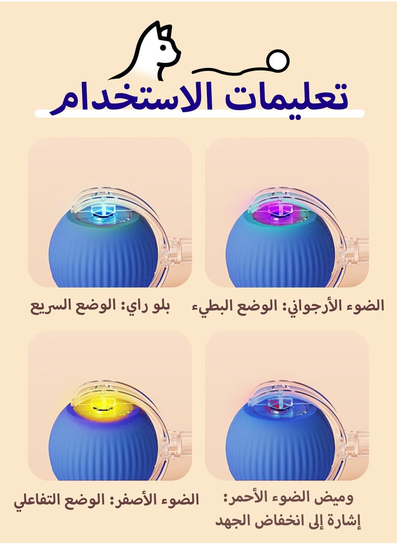 HEROCKX - Pet toy ball,Interactive Pet Toy Smart Automatic Rolling Pet Ball, Motion Activated Rolling Pet Toy Automatic 360° Rotating Roller Ball USB Rechargeable-Blue - Image 1