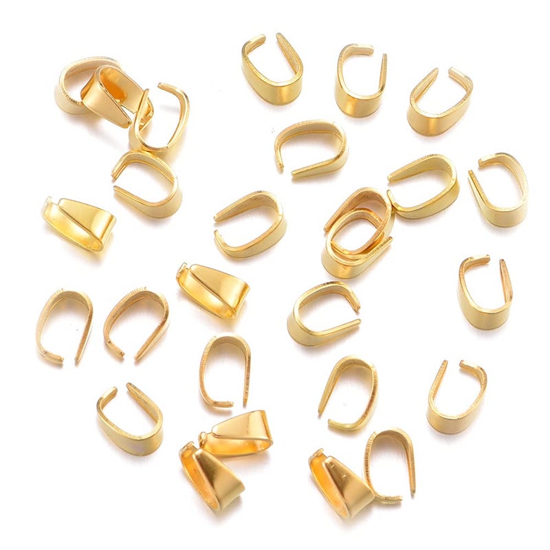 Weyuley 300pcs Mixed Metal Pinch Clip Clasp Bail Finish Necklace Clasps Pendant Clasps Claw Bail,Hook Pendant Connectors Clasps forJewelry DIY Craft Making 6mmx9mm (A573) - Image 4