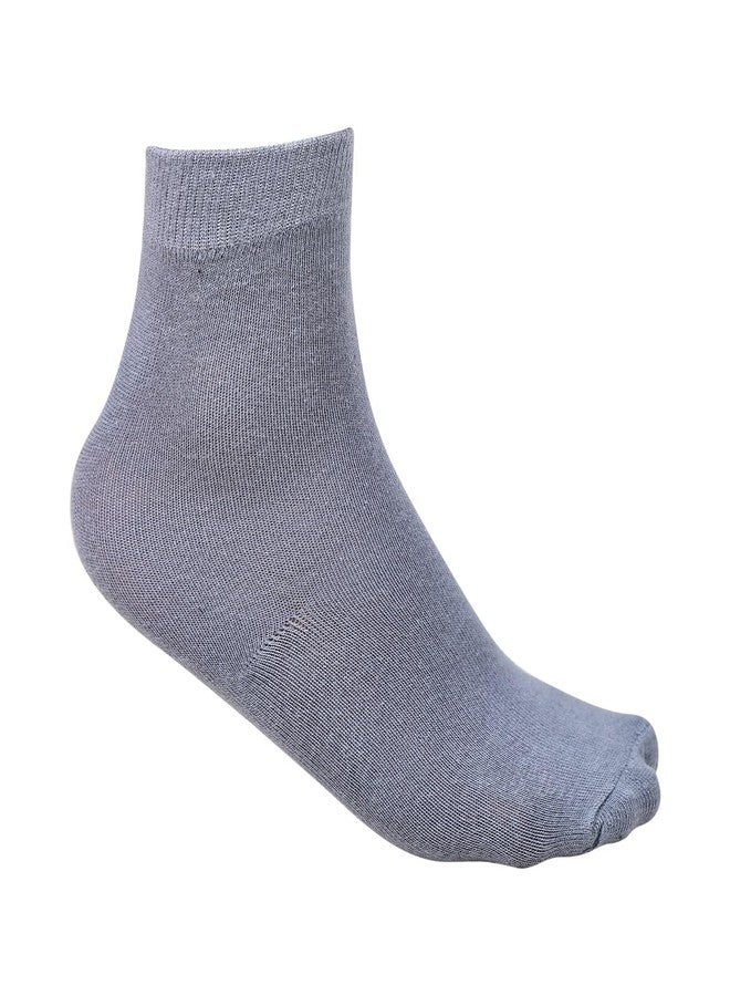 Dollar Full-Length Cotton Spandex School Socks for Girls & Boys | Unisex Socks for Uniform | Regular Plain Free Size | (Pack of 5) - Gray | - Image 3