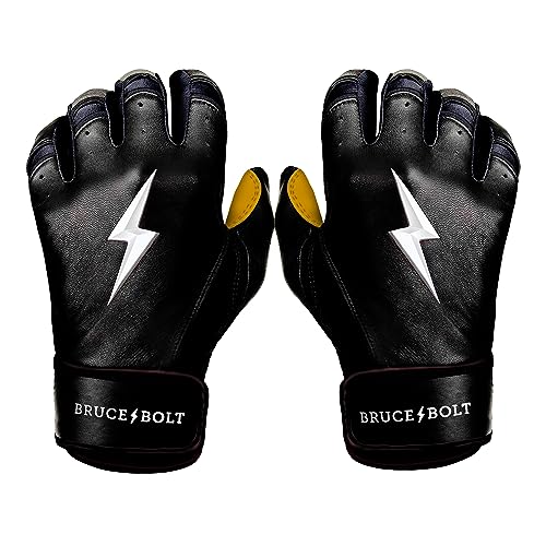 BRUCE BOLT Original Series Short Cuff Black Batting Glove - Black Youth Medium - Image 1