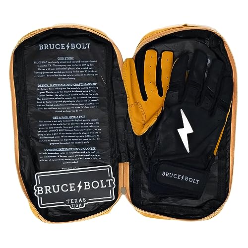 BRUCE BOLT Original Series Short Cuff Black Batting Glove - Black Youth Medium - Image 5