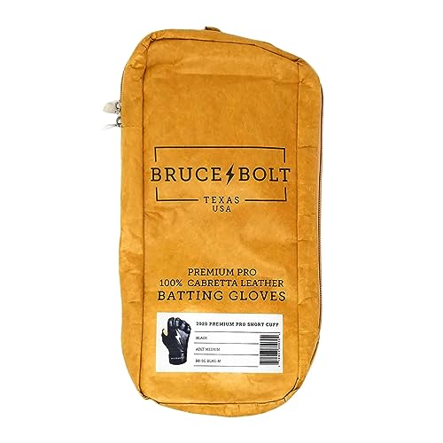 BRUCE BOLT Original Series Short Cuff Black Batting Glove - Black Youth Medium - Image 4