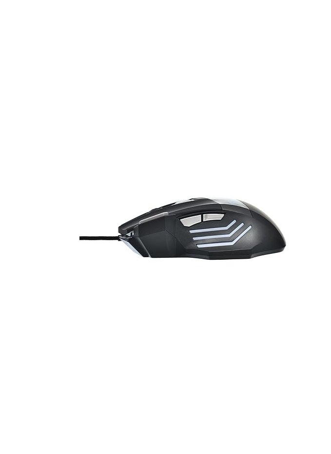 Grand Gaming Mouse Colorful Lightning With 7 Button And Nylon Braided Wire Elegant Appearance Efficient Gaming Mouse 2400 Dpi For Laptop & For Computer - Black Silver  - Image 5