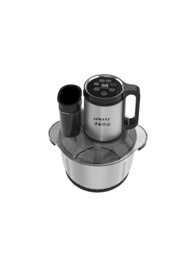 Sokany Digital Chopper Stainless Steel 5.5L, 1200W Powerful 6-in-1 Food Processor, Multi-Function Electric Meat Grinder & Vegetable Cutter – Model SK-06013N, 1 Year Warranty - Image 1