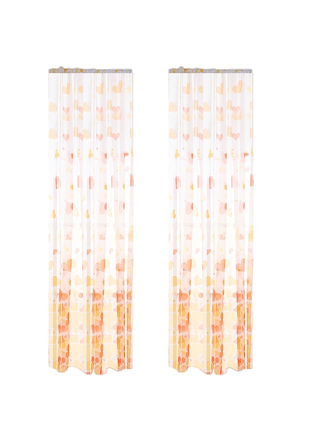 Voberry Heart Shaped Window Curtain Multicolour 200 x 100cm - Image 1