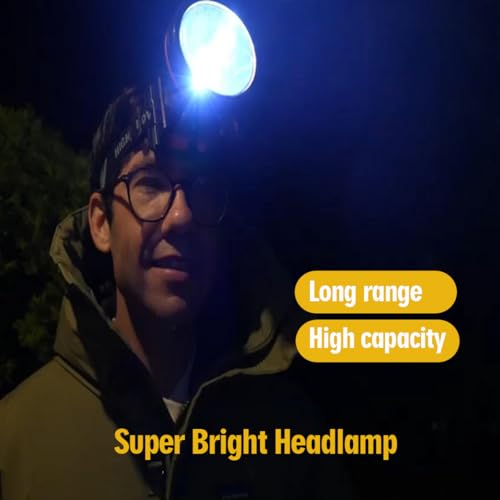 ODEAR Super Bright Headlamp Rechargeable LED Spotlight with Battery Powered Headlight for Garden Outdoor Camping Fishing (Large) - Image 2
